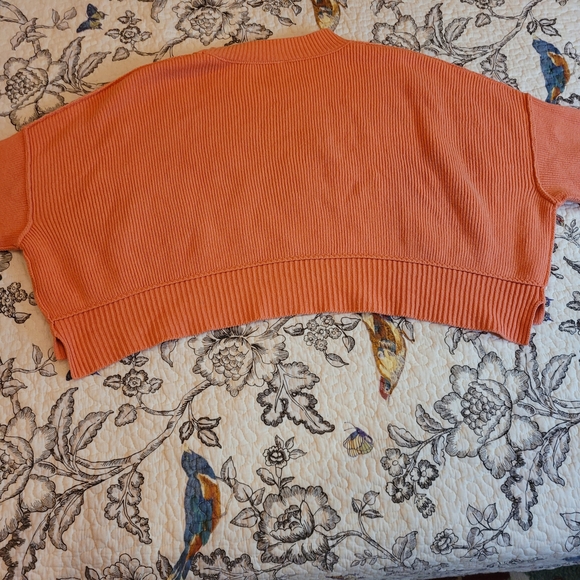 Free People Easy Street Guava Juice Cropped Sweater Sz Medium - Picture 6 of 11